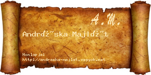 Andráska Majlát névjegykártya